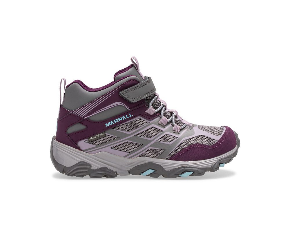 Merrell Hiking Shoes Grey - Moab FST Mid A/C Waterproof - Kids 70GBAJSTW